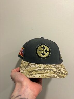 new era pittsburgh steelers 59fifty fitted hat Salute To Service 7 3/4